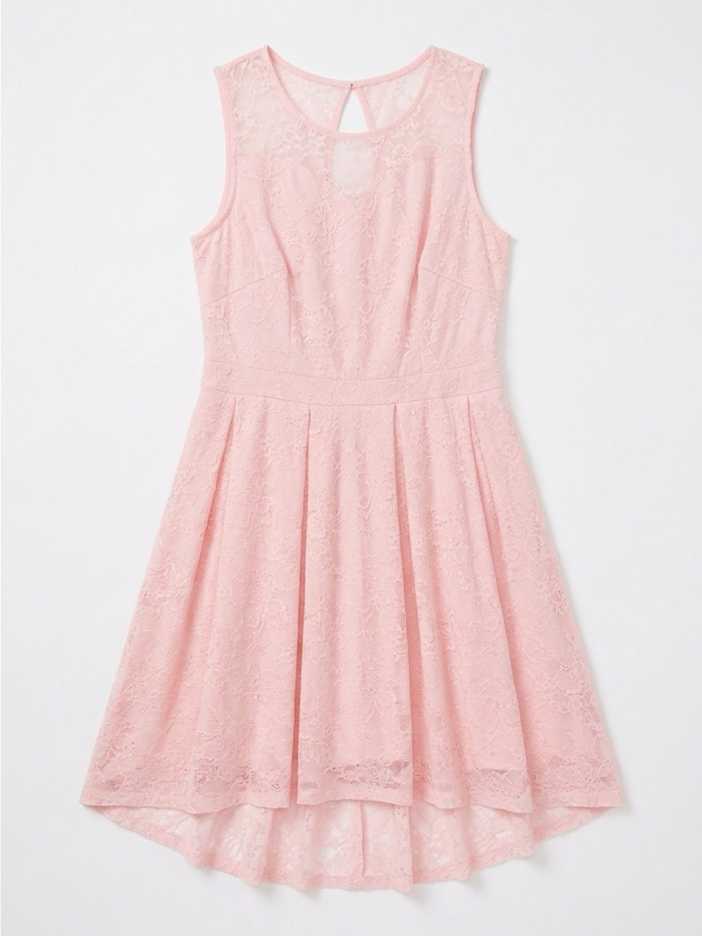 Women Sleeveless Pink Lace Fit & Flare Dress Size XL
